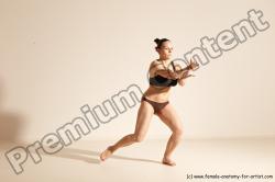 Underwear Martial art Woman White Moving poses Average long colored Dynamic poses Academic